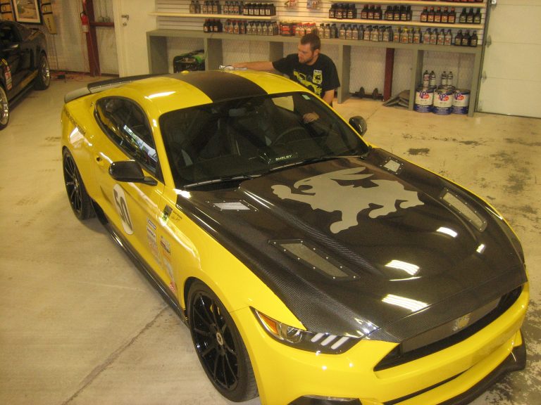 Terlingua Racing Team vehicle getting a polish at The Stable Performance Cars in Alpine TX